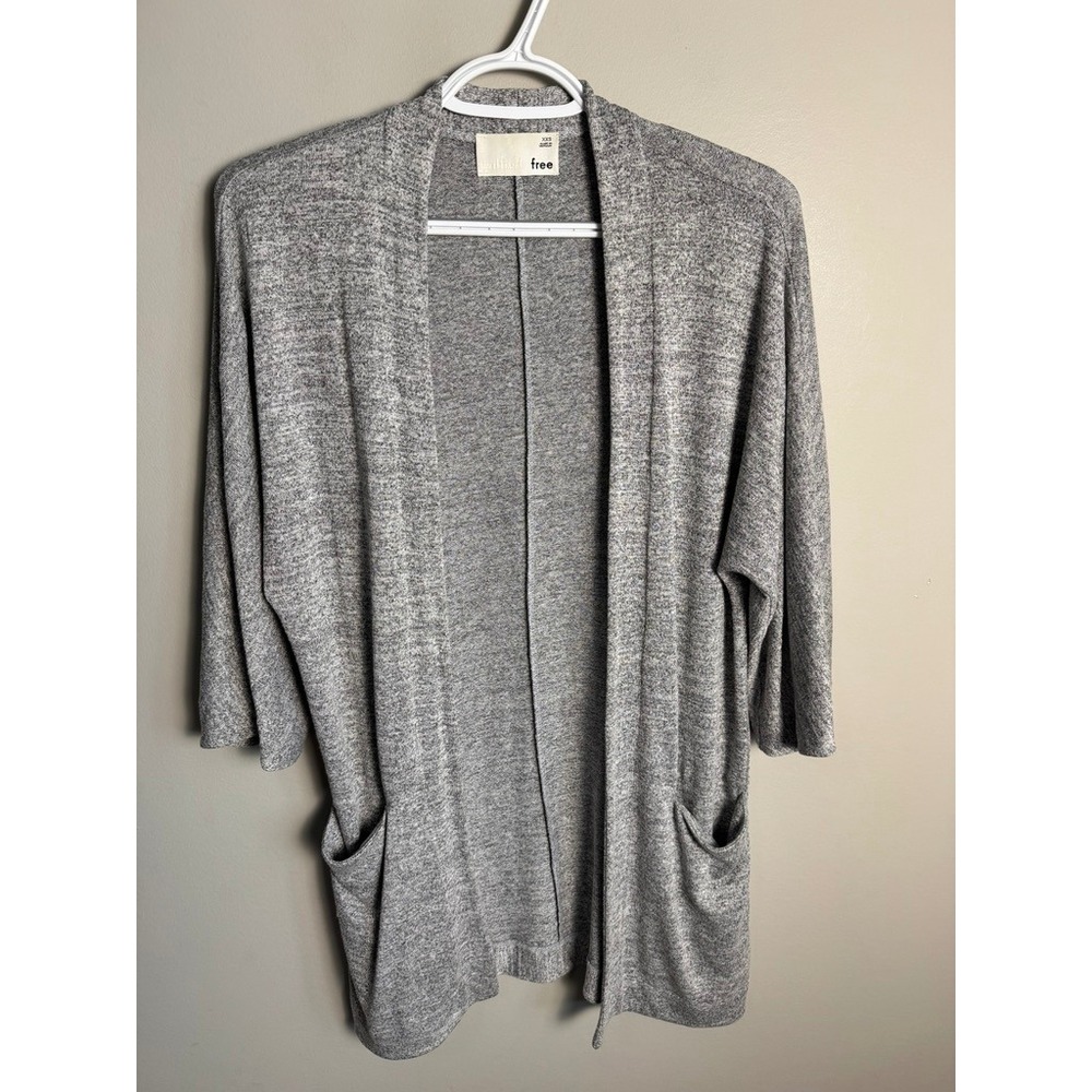 Wilfred Free Womens Gray Open Front Cardigan XXS Layering Cozy Minimalist